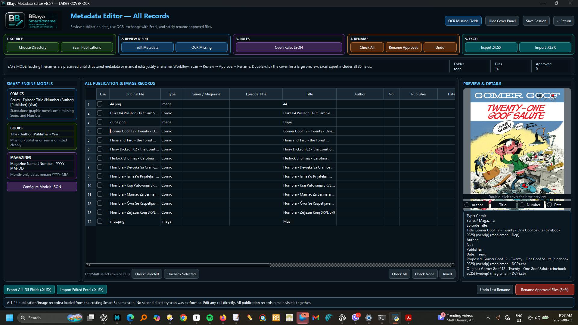 BBaya Smart Rename program interface