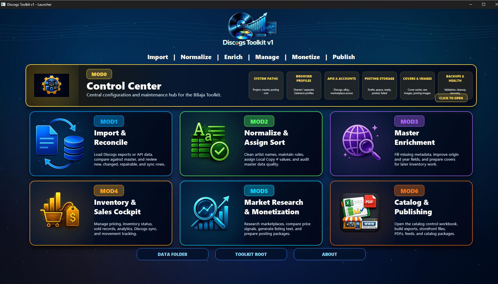 Discogs Toolkit Control Center